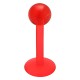 Piercing labret acrylique 19 - Boule unicolore rouge