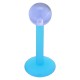 Piercing labret acrylique 19 - Boule unicolore bleu-clair
