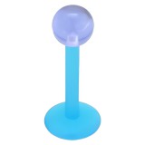Piercing labret acrylique 19 - Boule unicolore bleu-clair