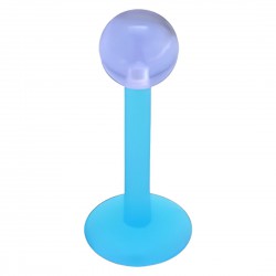 Piercing labret acrylique 19 - Boule unicolore bleu-clair