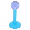 Piercing labret acrylique 19 - Boule unicolore bleu-clair