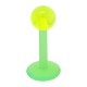 Piercing labret acrylique 19 - Boule unicolore vert-pomme