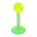 Piercing labret acrylique 19 - Boule unicolore vert-pomme