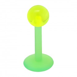 Piercing labret acrylique 19 - Boule unicolore vert-pomme