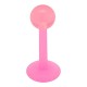 Piercing labret acrylique 19 - Boule unicolore rose