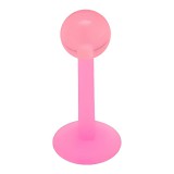 Piercing labret acrylique 19 - Boule unicolore rose