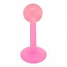 Piercing labret acrylique 19 - Boule unicolore rose