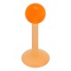 Piercing micro-labret acrylique 19 - Boule unicolore orange