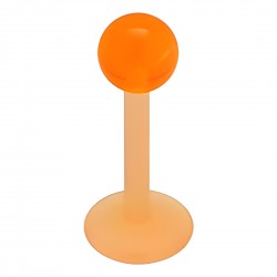 Piercing micro-labret acrylique 19 - Boule unicolore orange
