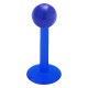 Piercing micro-labret acrylique 19 - Boule unicolore bleue