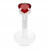 Piercing micro-labret téflon 22 - Cristal cœur rouge