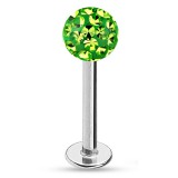 Piercing micro-labret 08 - Boule férido vert-pomme