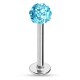 Piercing micro-labret 08 - Boule férido bleu-clair