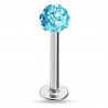 Piercing micro-labret 08 - Boule férido bleu-clair