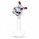 Piercing micro-labret téflon 23 - Zèbre oreilles et narines rouges