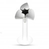 Piercing labret téflon 09 - Trois cœurs centre noir
