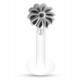 Piercing micro-labret téflon 24 - Pâquerette grise