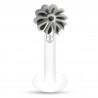 Piercing micro-labret téflon 24 - Pâquerette grise