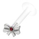 Piercing micro-labret téflon 48 - Nœud papillon cristal rouge