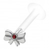 Piercing micro-labret téflon 48 - Nœud papillon cristal rouge