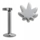 Piercing micro-labret 50 - Feuille de cannabis grise