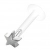 Piercing micro-labret téflon 56 - Petite étoile grise
