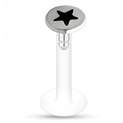 Piercing micro-labret PTFE 58 - étoile dans cercle