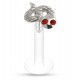Piercing micro-labret téflon 51 - Serpent yeux cristal rouge
