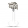 Piercing labret téflon 63 - Belle feuille grise