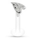 Piercing micro-labret téflon 68 - Feuille en forme de cœur