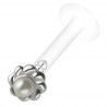 Piercing micro-labret téflon 73 - Cercle entrelacé avec perle