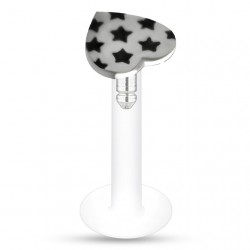 Piercing micro-labret PTFE 75 - Coeur étoile