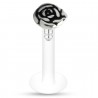 Piercing micro-labret téflon 76 - Petite rose grise