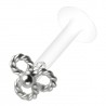 Piercing micro-labret téflon 80 - Cercles entrelacés avec bille