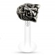 Piercing micro-labret téflon 85 - Tête de tigre grise
