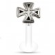 Piercing micro-labret téflon 87 - Croix de malte