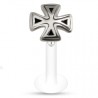 Piercing micro-labret téflon 87 - Croix de malte