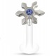 Piercing micro-labret téflon 88 - Soleil cristal bleu