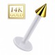 Piercing micro-labret PTFE OR-14k pointe