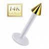 Piercing micro-labret PTFE OR-14k pointe