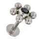 Piercing labret 12 - Boule cristal noir petites billes