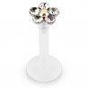 Piercing micro-labret téflon 11 - Fleur cristaux transparents