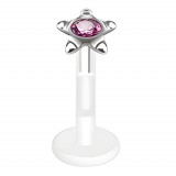 Piercing micro-labret PTFE 91 - étoile strass