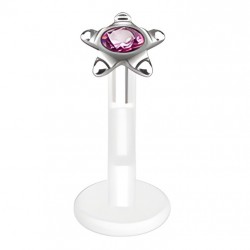 Piercing micro-labret PTFE 91 - étoile strass