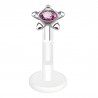 Piercing micro-labret téflon 91 - étoile cristal rose