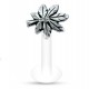 Piercing micro-labret téflon 100 - Feuille de cannabis