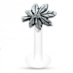 Piercing micro-labret PTFE 100 - Feuille de cannabis