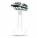 Piercing micro-labret téflon 101 - Plume nervures noires