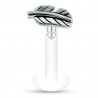 Piercing micro-labret téflon 101 - Plume nervures noires