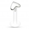 Piercing micro-labret téflon 104 - Cœur gris plat